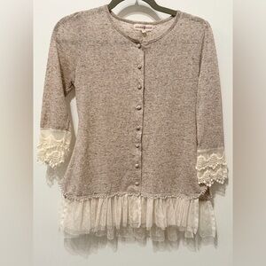 Altar'd State Cardigan Lace Trim Sz Small